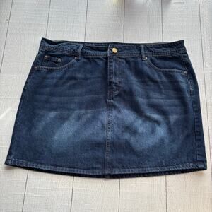 ChouYaTou Blue Denim Mini Skirt XL Cotton Blend